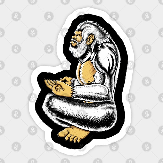 Yeti meditation peaceful mind Bigfoot,Sasquatch Sticker by Artardishop